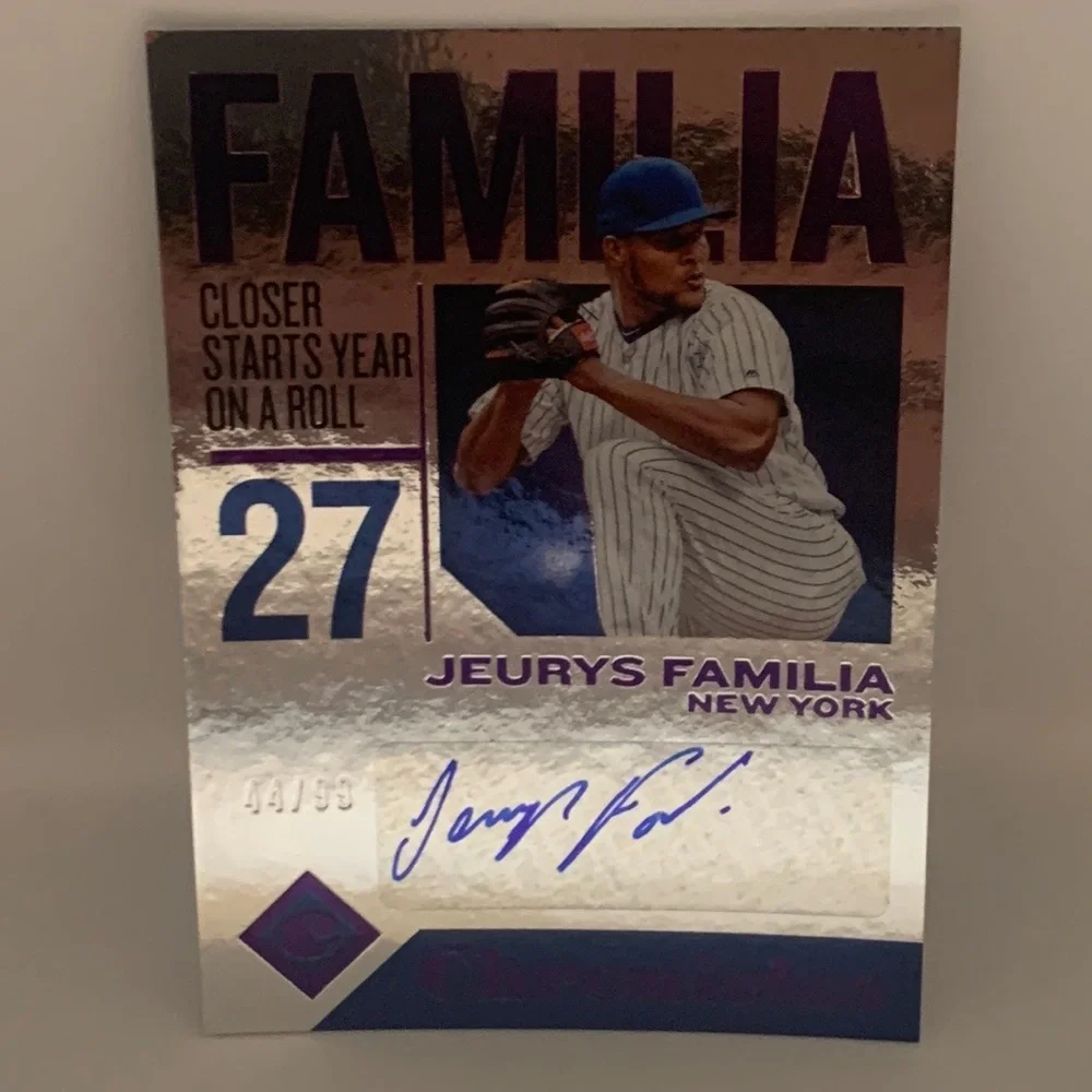 2018 Panini Chronicles Autographs Purple Jeurys Familia Mets #CA-JE 44/99 (011)